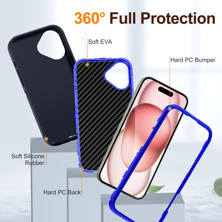 For iPhone 16 Life Waterproof Rugged Phone Case(Dark Blue + Royal Blue) - iPhone 16 Cases by buy2fix | Online Shopping UK | buy2fix