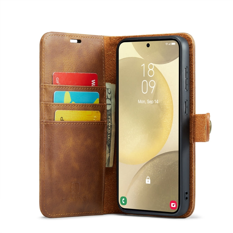 For Samsung Galaxy S24 5G DG.MING Crazy Horse Texture Detachable Magnetic Leather Case(Brown) - Galaxy S24 5G Cases by DG.MING | Online Shopping UK | buy2fix