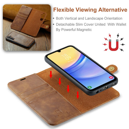 For Samsung Galaxy A15 5G / A15 4G DG.MING Crazy Horse Texture Detachable Magnetic Leather Case(Brown) - Galaxy Phone Cases by DG.MING | Online Shopping UK | buy2fix