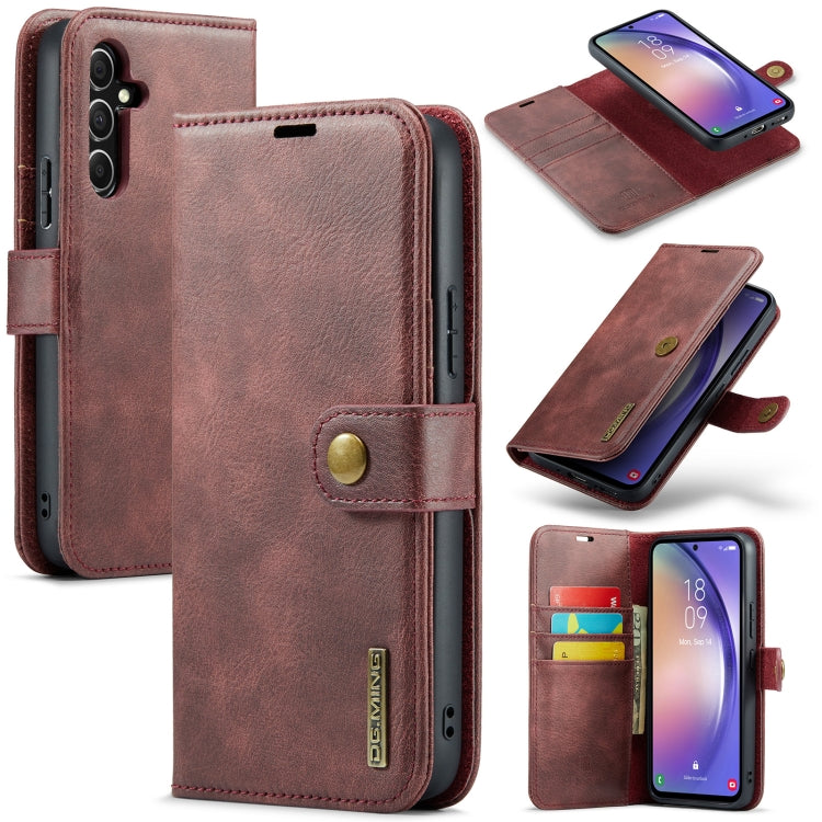 For Samsung Galaxy A35 5G DG.MING Crazy Horse Texture Detachable Magnetic Leather Case(Red) - Galaxy Phone Cases by DG.MING | Online Shopping UK | buy2fix