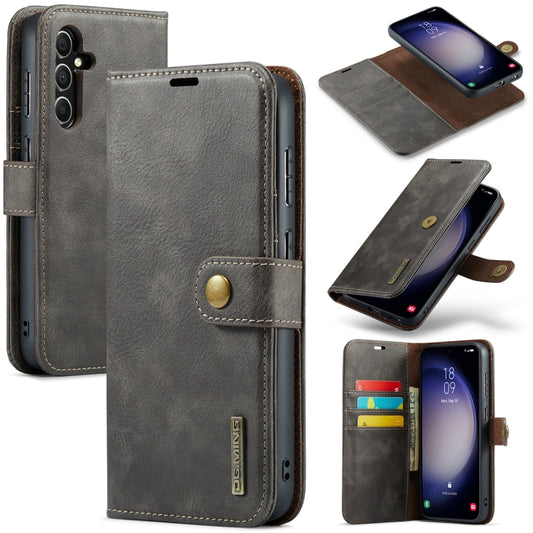 For Samsung Galaxy A55 5G DG.MING Crazy Horse Texture Detachable Magnetic Leather Case(Grey) - Galaxy Phone Cases by DG.MING | Online Shopping UK | buy2fix