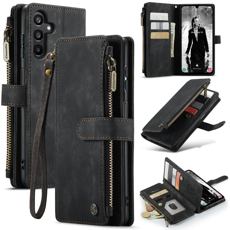 For Samsung Galaxy A15 CaseMe C30 Card Slots Zipper Wallet Leather Phone Case(Black) - Galaxy Phone Cases by CaseMe | Online Shopping UK | buy2fix