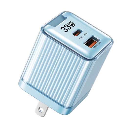 WK WP-U05 Jiltry Series 33W Gallium Nitride USB-C / Type-C + USB Charger, US Plug(Blue) - USB Charger by WK | Online Shopping UK | buy2fix