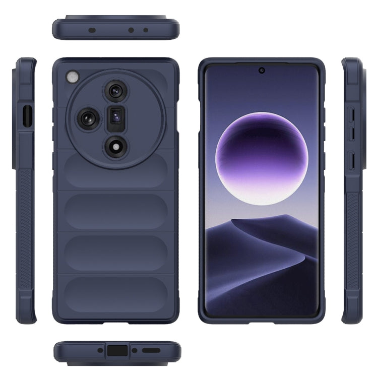 For OPPO Find X7 5G Magic Shield TPU + Flannel Phone Case(Dark Blue) - OPPO Cases by buy2fix | Online Shopping UK | buy2fix