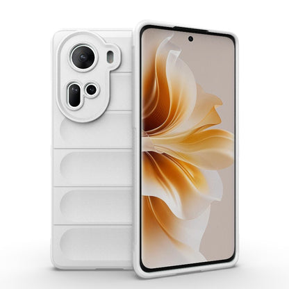 For OPPO Reno11 5G Global Magic Shield TPU + Flannel Phone Case(White) - Reno11 Cases by buy2fix | Online Shopping UK | buy2fix