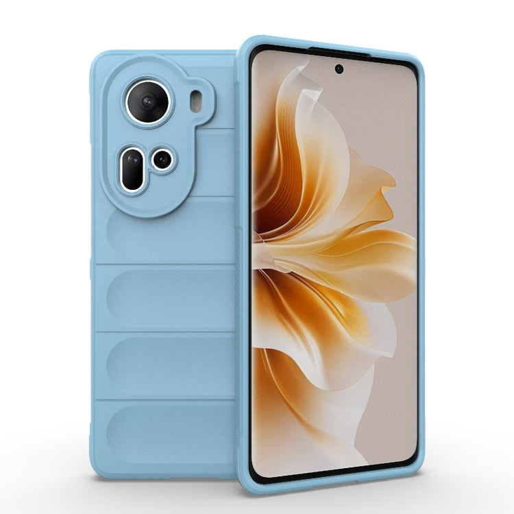 For OPPO Reno11 5G Global Magic Shield TPU + Flannel Phone Case(Light Blue) - Reno11 Cases by buy2fix | Online Shopping UK | buy2fix