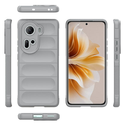 For OPPO Reno11 5G Global Magic Shield TPU + Flannel Phone Case(Grey) - Reno11 Cases by buy2fix | Online Shopping UK | buy2fix