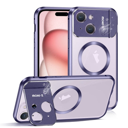 For iPhone 15 Aromatherapy Holder Single-sided MagSafe Magnetic Phone Case(Purple) - iPhone 15 Cases by buy2fix | Online Shopping UK | buy2fix