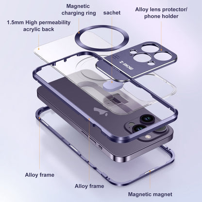 For iPhone 14 Aromatherapy Holder Single-sided MagSafe Magnetic Phone Case(Purple) - iPhone 14 Cases by buy2fix | Online Shopping UK | buy2fix
