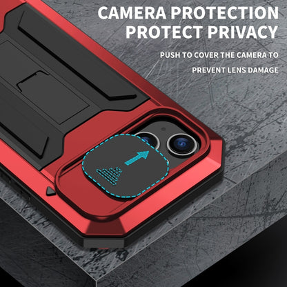 For iPhone 15 Plus R-JUST Sliding Camera Life Waterproof Holder Phone Case(Red) - iPhone 15 Plus Cases by R-JUST | Online Shopping UK | buy2fix