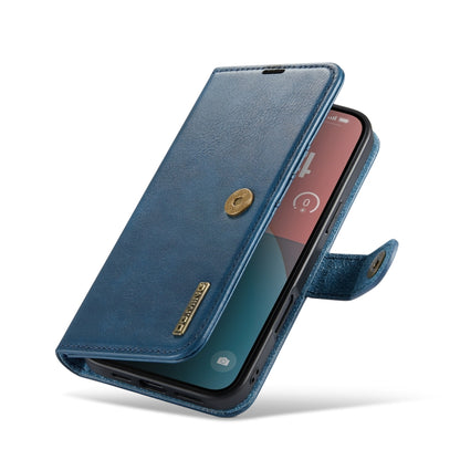 For iPhone 16 DG.MING Crazy Horse Texture Detachable Magnetic Leather Phone Case(Blue) - iPhone 16 Cases by DG.MING | Online Shopping UK | buy2fix