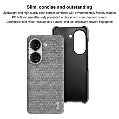 For Asus Zenfone 9 / Zenfone10 5G imak Ruiyi Series Cloth Texture PU + PC Phone Case(Dark Grey) - ASUS Cases by imak | Online Shopping UK | buy2fix