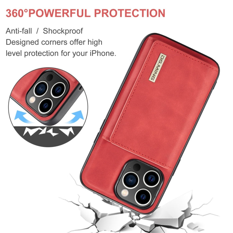 For iPhone 15 Pro DG.MING M1 Series 3-Fold Multi Card Wallet Leather Phone Case(Red) - iPhone 15 Pro Cases by DG.MING | Online Shopping UK | buy2fix