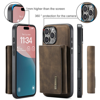 For iPhone 16 Pro DG.MING M1 Series 3-Fold Multi Card Wallet Leather Phone Case(Coffee) - iPhone 16 Pro Cases by DG.MING | Online Shopping UK | buy2fix