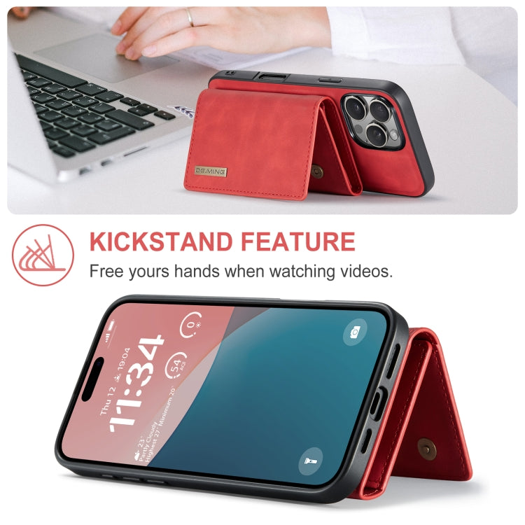 For iPhone 16 Pro DG.MING M1 Series 3-Fold Multi Card Wallet Leather Phone Case(Red) - iPhone 16 Pro Cases by DG.MING | Online Shopping UK | buy2fix