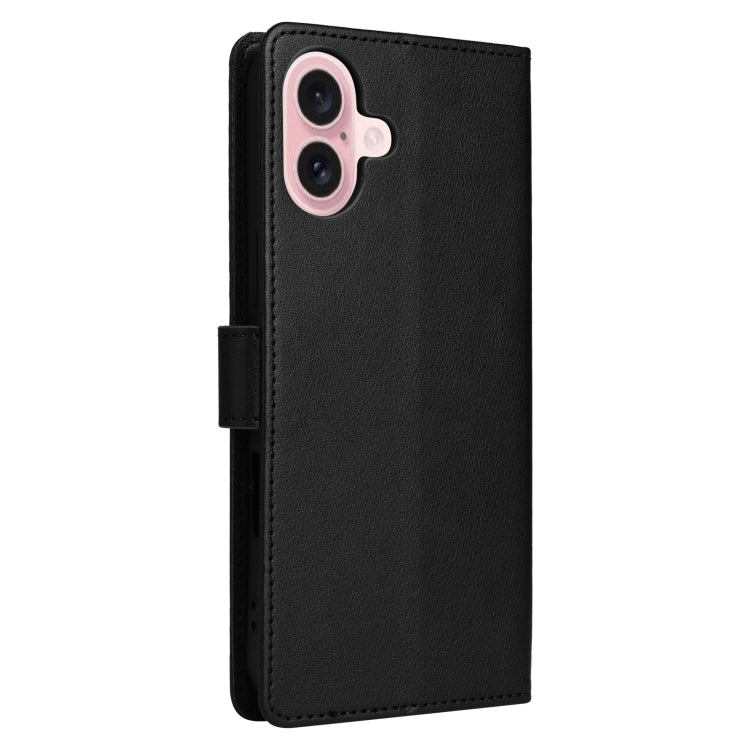 For iPhone 16 Multifunctional Horizontal Flip Leather Phone Case with Three Card Slots(Black) - iPhone 16 Cases by buy2fix | Online Shopping UK | buy2fix