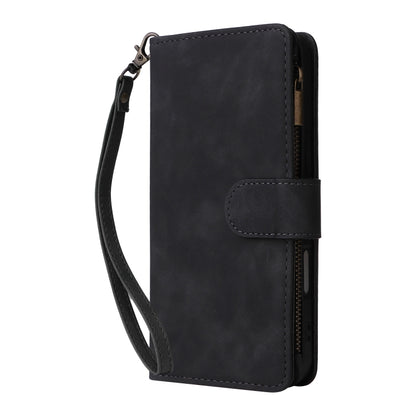 For iPhone 16 Plus Crossbody Multi-card Slot Wallet Zipper Leather Phone Case(Black) - iPhone 16 Plus Cases by buy2fix | Online Shopping UK | buy2fix