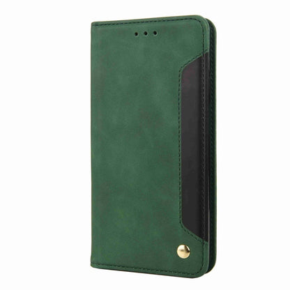 For iPhone 16 Pro Skin Feel Splicing Leather Phone Case(Green) - iPhone 16 Pro Cases by buy2fix | Online Shopping UK | buy2fix