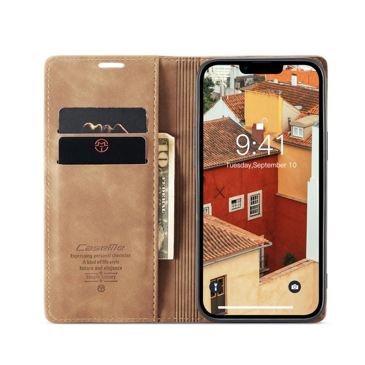 For iPhone 15 Plus CaseMe 013 Multifunctional Horizontal Flip Leather Phone Case(Brown) - iPhone 15 Plus Cases by CaseMe | Online Shopping UK | buy2fix