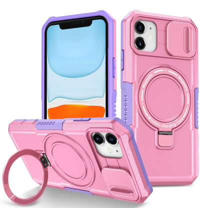 For iPhone 11 Sliding Camshield Magsafe Holder TPU Hybrid PC Phone Case(Purple Pink) - iPhone 11 Cases by buy2fix | Online Shopping UK | buy2fix