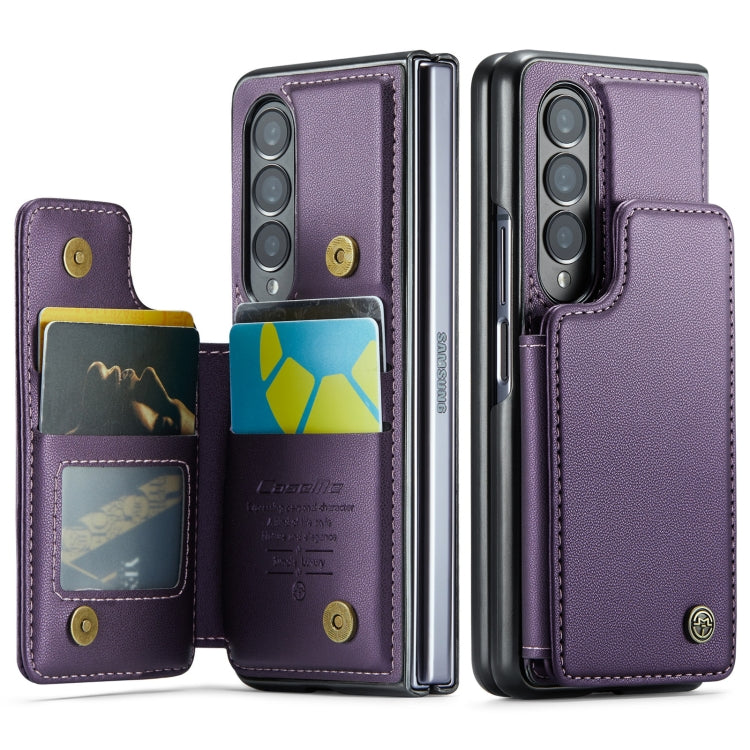 For Samsung Galaxy Z Fold4 5G CaseMe C22 PC+TPU Business Style RFID Anti-theft Leather Phone Case(Purple) - Galaxy Z Fold4 5G Cases by CaseMe | Online Shopping UK | buy2fix