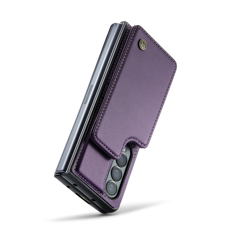 For Samsung Galaxy Z Fold4 5G CaseMe C22 PC+TPU Business Style RFID Anti-theft Leather Phone Case(Purple) - Galaxy Z Fold4 5G Cases by CaseMe | Online Shopping UK | buy2fix