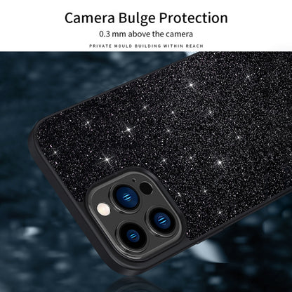 For iPhone 16 Pro Max SULADA Glittery PC Hybrid TPU Handmade Leather Phone Case(Black) - iPhone 16 Pro Max Cases by SULADA | Online Shopping UK | buy2fix