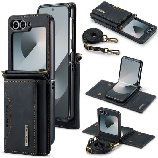 For Samsung Galaxy Z Flip6 DG.MING M2 Series Card Bag Magnetic Leather Phone Case(Black) - Galaxy Z Flip6 5G Cases by DG.MING | Online Shopping UK | buy2fix