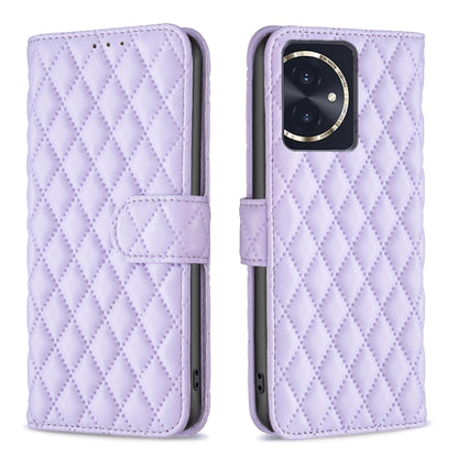 For Honor 100 Diamond Lattice Wallet Flip Leather Phone Case(Purple) - Honor Cases by buy2fix | Online Shopping UK | buy2fix