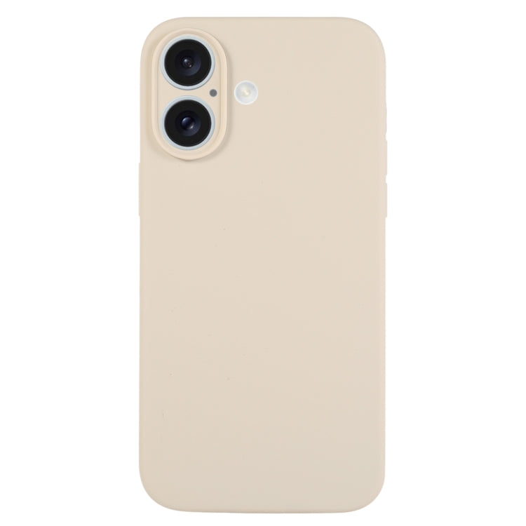 For iPhone 16 Pure Color Liquid Silicone Fine Pore Phone Case(Antique White) - iPhone 16 Cases by buy2fix | Online Shopping UK | buy2fix