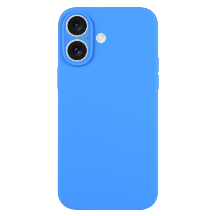 For iPhone 16 Pure Color Liquid Silicone Fine Pore Phone Case(Lake Blue) - iPhone 16 Cases by buy2fix | Online Shopping UK | buy2fix