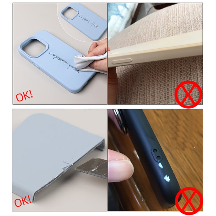 For iPhone 16 Plus Pure Color Liquid Silicone Fine Pore Phone Case(Grey Blue) - iPhone 16 Plus Cases by buy2fix | Online Shopping UK | buy2fix