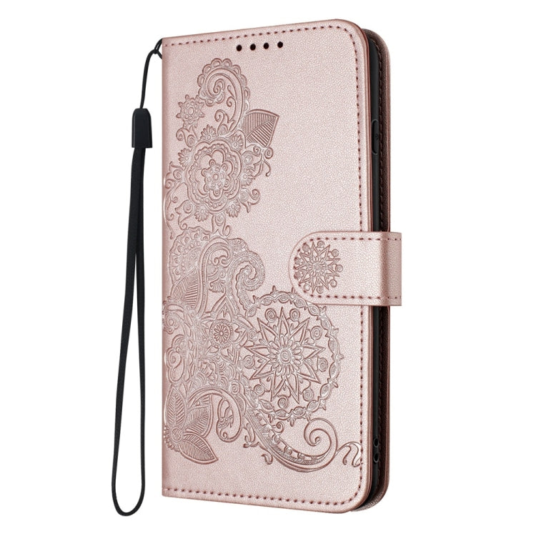 For Motorola Moto G Stylus 5G 2024 Datura Flower Embossed Flip Leather Phone Case(Rose Gold) - Motorola Cases by buy2fix | Online Shopping UK | buy2fix