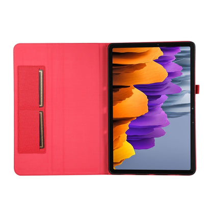 For Samsung Galaxy Tab S9 Horizontal Flip TPU + Fabric PU Leather Tablet Case(Red) - Galaxy Tab S9 Cases by buy2fix | Online Shopping UK | buy2fix