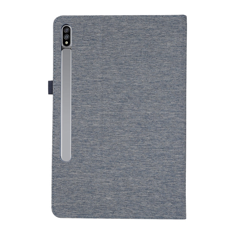 For Samsung Galaxy Tab S9+ Horizontal Flip TPU + Fabric PU Leather Tablet Case(Dark Blue) - Galaxy Tab S9+ Cases by buy2fix | Online Shopping UK | buy2fix