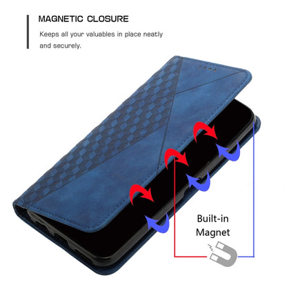 For Motorola Moto G Play 2024 Diamond Splicing Skin Feel Magnetic Leather Phone Case(Blue) - Motorola Cases by buy2fix | Online Shopping UK | buy2fix