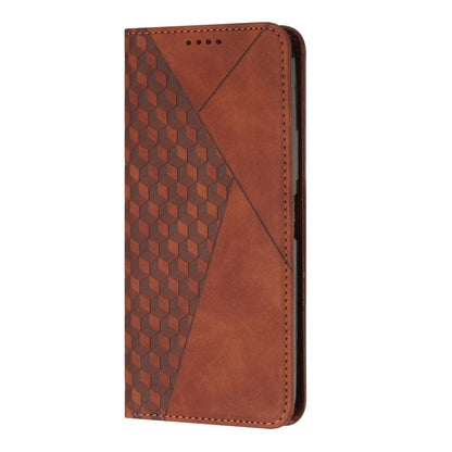 For Motorola Edge 2024 Diamond Splicing Skin Feel Magnetic Leather Phone Case(Brown) - Motorola Cases by buy2fix | Online Shopping UK | buy2fix