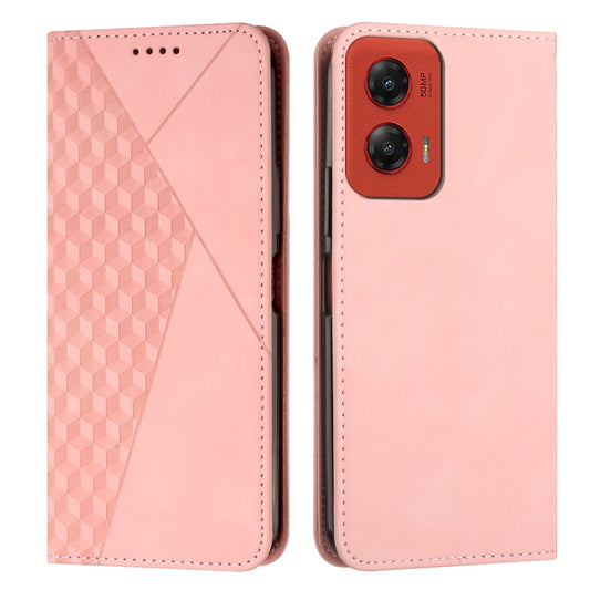 For Motorola Moto G Stylus 5G 2024 Diamond Splicing Skin Feel Magnetic Leather Phone Case(Rose Gold) - Motorola Cases by buy2fix | Online Shopping UK | buy2fix