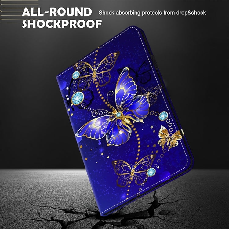 For Samsung Galaxy Tab S7 / S8 / S9 Crystal Texture Painted Leather Tablet Case(Diamond Butterflies) - Galaxy Tab S9 Cases by buy2fix | Online Shopping UK | buy2fix