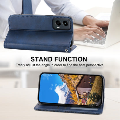 For Motorola Moto G Stylus 5G 2024 Cubic Grid Calf Texture Magnetic Leather Phone Case(Blue) - Motorola Cases by buy2fix | Online Shopping UK | buy2fix