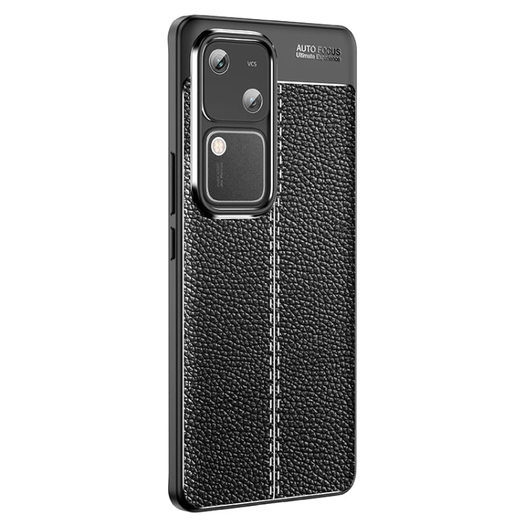 For vivo S18 Litchi Texture Shockproof TPU Phone Case(Black) - S18 Cases by buy2fix | Online Shopping UK | buy2fix