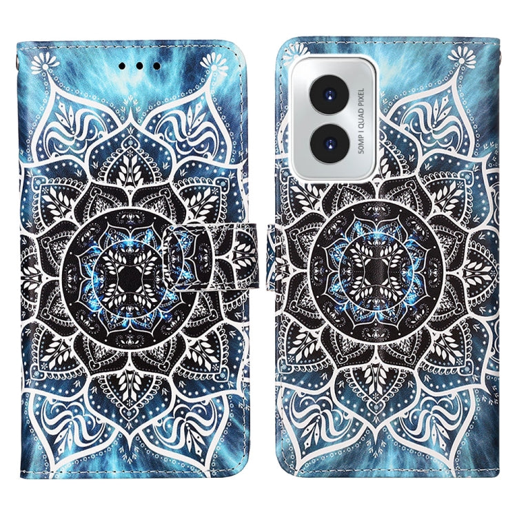 For Motorola Moto G Play 4G 2024 Colored Drawing Pattern Plain Weave Leather Phone Case(Undersea Mandala) - Motorola Cases by buy2fix | Online Shopping UK | buy2fix