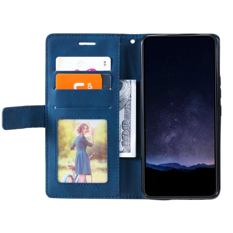 For Google Pixel 9 Skin Feel Splicing Leather Phone Case(Blue) - Google Cases by buy2fix | Online Shopping UK | buy2fix