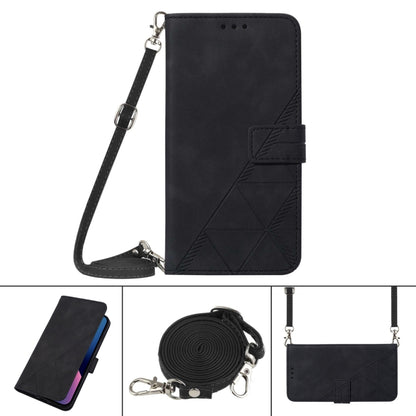 For Motorola Moto G Play 5G 2024 Crossbody 3D Embossed Flip Leather Phone Case(Black) - Motorola Cases by buy2fix | Online Shopping UK | buy2fix