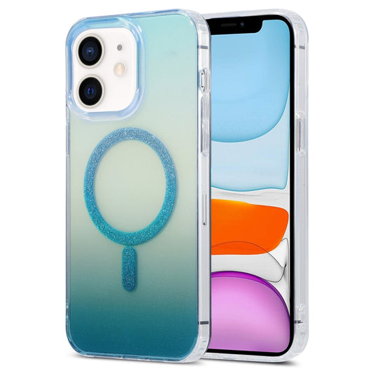 For iPhone 11 Magic Diamond Blu-ray MagSafe Phone Case(White Blue Gradient) - iPhone 11 Cases by buy2fix | Online Shopping UK | buy2fix