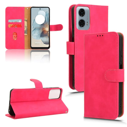 For Motorola Moto G Stylus 5G 2024 Skin Feel Magnetic Flip Leather Phone Case(Rose Red) - Motorola Cases by buy2fix | Online Shopping UK | buy2fix