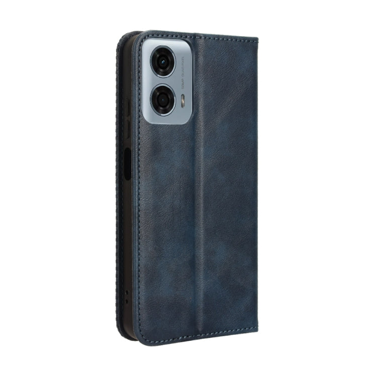 For Motorola Moto G Power 5G 2024 Magnetic Buckle Retro Texture Leather Phone Case(Blue) - Motorola Cases by buy2fix | Online Shopping UK | buy2fix