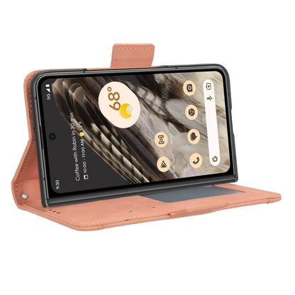 For Google Pixel Fold Skin Feel Calf Texture Card Slots Leather Phone Case(Pink) - Google Cases by buy2fix | Online Shopping UK | buy2fix