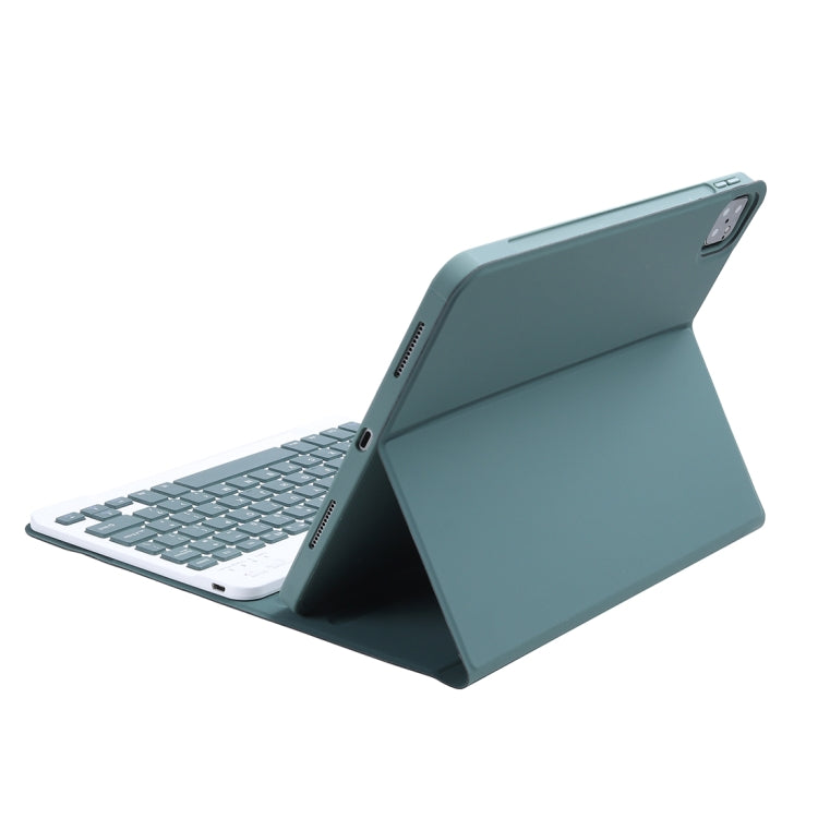C-11B For iPad Pro 11 inch (2020) Detachable ABS Candy Color Bluetooth Keyboard Tablet Case with Stand & Pen Slot(Dark Green) - For iPad Pro by buy2fix | Online Shopping UK | buy2fix