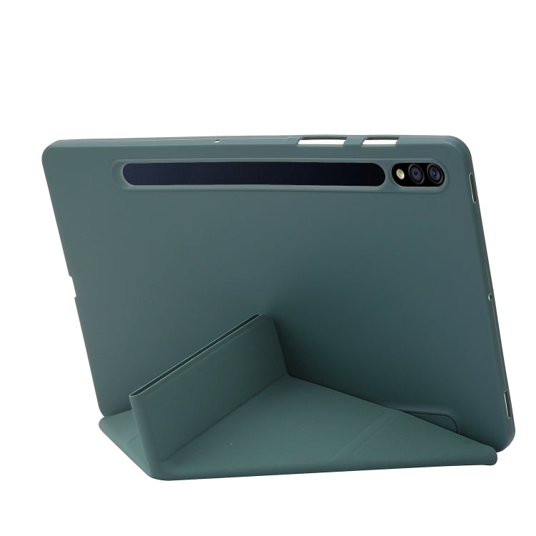 For Samsung Galaxy Tab S9 Deformation Silicone Leather Tablet Case(Dark Green) - Galaxy Tab S9 Cases by buy2fix | Online Shopping UK | buy2fix